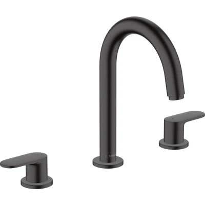 Imagen de hansgrohe Vernis Blend Mezclador de lavabo 3 agujeros con vaciador automático, negro mate, 71553670