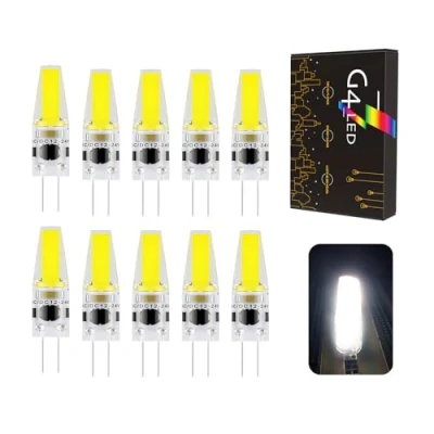 Imagen de G4 LED Bombillas, 3W 270LM, Blanco frío 6000K, Reemplazo para 30w Halógeno, AC/DC 12V 24V, No Flicker Dimmable, Pin Base Bombillas 10pcs