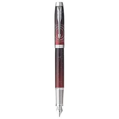 Imagen de PARKER IM Premium Portal, Fountain pen, Red gradient, chrome trims, Fine nib, blue ink cartridge, Giftbox