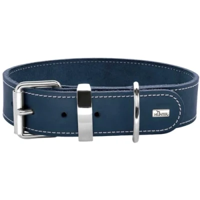 Imagen de HUNTER Aalborg Special Collar para Perro (Piel, Resistente, cómodo, 40 S), Color Azul Oscuro
