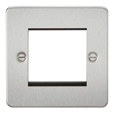 Imagen de Knightsbridge FP2GBC placa frontal modular plana, cromo cepillado, 2G