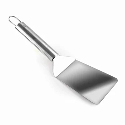 Imagen de Lacor 60266 Espátula Acodada BBQ, Acero Inoxidable, Mango Ergonómico, Apto para Lavavajillas, 28 cm, Inox