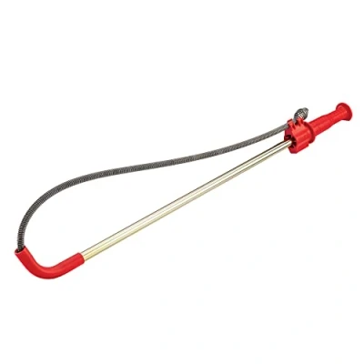 Imagen de RIDGID 59787 Desatascadora para inodoros K 3, Espiral de cable helicoidal desatascar 90 cm con cabeza bulbo despejar obstruidos
