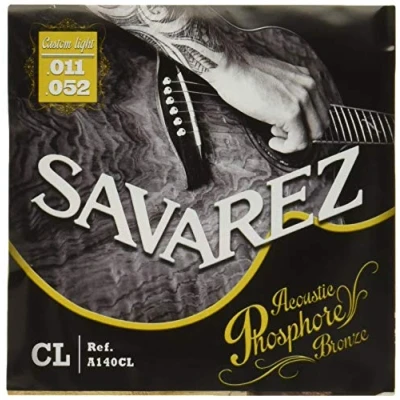 Imagen de Savarez Cuerdas para Guitarra acústica juego acoustic phosphor bronze custom light .011 .052w A140CL