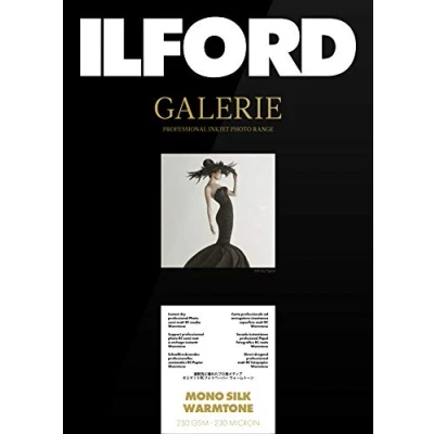Imagen de Ilford Galerie Mono Silk Warmtone Papel fotográfico, Formato A4, 25 Hojas, Color Negro