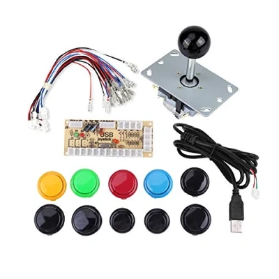 Imagen de Taidda Controladores de PC Joystick, Zero Delay Arcade Game DIY Kits Piezas 10 botones Joystick USB Encoder para MAME Build Own Machine