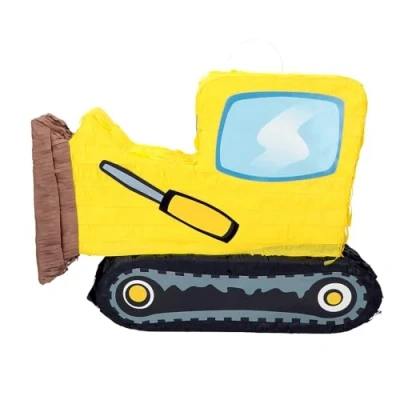 Imagen de Boland 30980 Piñata bulldozer, 45 x 10 33 cm, decoración colgante, para cumpleaños, fiesta temática y carnaval