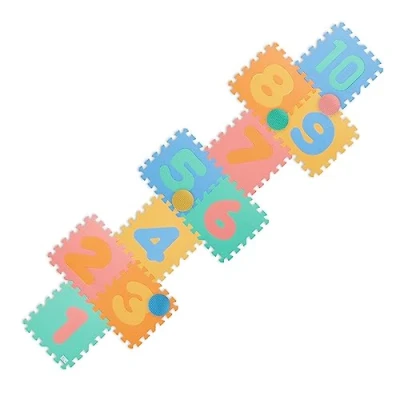 Imagen de Relaxdays Tappetino gioco Puzzle con numeri Alfombra Puzle Niños Rayuela, Colchoneta Juegos 25 Piezas, Suelo Gateo sin Tóxicos, Lavable, Goma, Multicolor, Gomaespuma, 58 x 198 cm