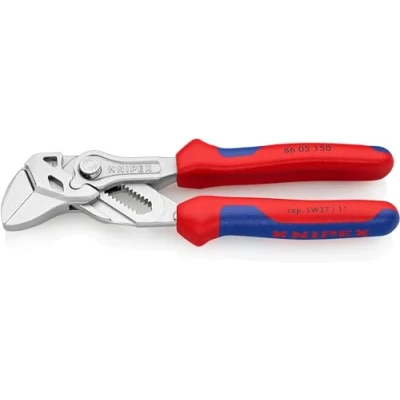 Imagen de Knipex Tenaza llave alicate y en una sola herramienta cromado, con fundas multicomponentes 150 mm (cartulina autoservicio/blíster) 86 05 SB