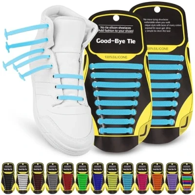 Imagen de SULPO Cordones de Silicona Elásticos Sin Necesidad Atar Planos para Adultos y Ni?os