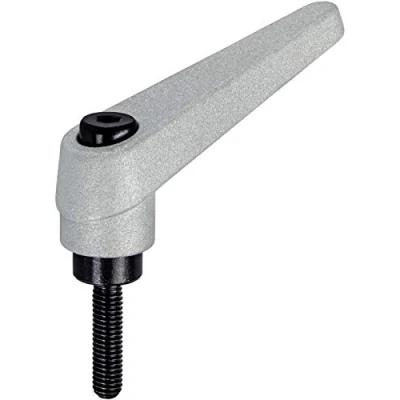 Imagen de Halder 24400.0493 Palancas de sujeción Ajustables, Plata, d1=22 mm / d2=M10 l1=80