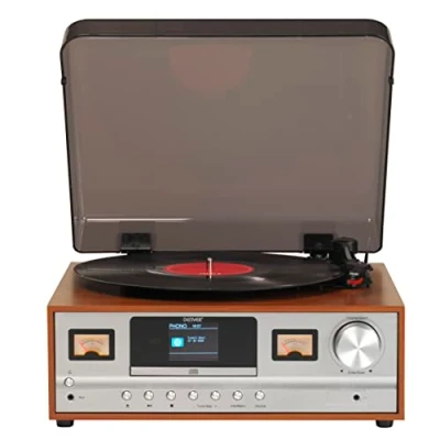 Imagen de Equipo de música Denver MRD 52LIGHTWOOD. Radio FM y Dab+. Tocadiscos Reproductor CD. Conexión Bluetooth. Carcasa Madera