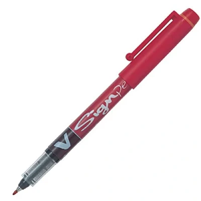 Imagen de Pilot V Sign Pen Punta De Fibra Rojo Punto Medio (Caja 12 unidades)