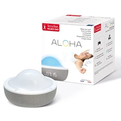 Imagen de Terraillon Despertador Luz de Aloha Simulador del Amanecer y Ayuda para Dormir 2 cada 3 personas se duermen en menos 15 minutos Terapia Coherencia Cardíaca