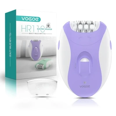 Imagen de VOGOE Depiladora Mujer con 21 Pinzas &amp; Luz LED, 2 Velocidades Inalámbrica Maquina Depilar Mujer, Electrica Recargable para Brazos Piernas, Púrpura HR110