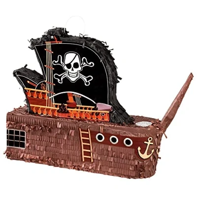 Imagen de Boland 30967 Piñata barco pirata, tamaño 59 x 44 15 cm, ladrón de mar, barco, cumpleaños, decoración, juego fiesta, regalo