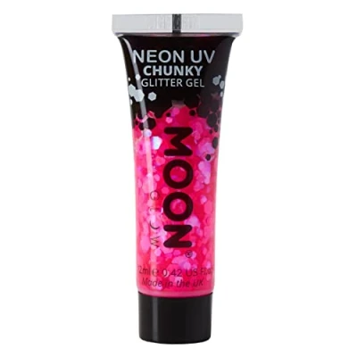 Imagen de Moon Glow Gel de brillo grueso para rostro y cuerpo UV neón 12ml Magenta