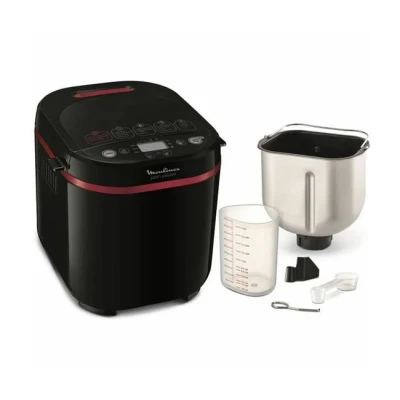 Imagen de Panificadora Moulinex OW2208, 650 W, 1 kg, 17 programas, 15 h programables, Negro