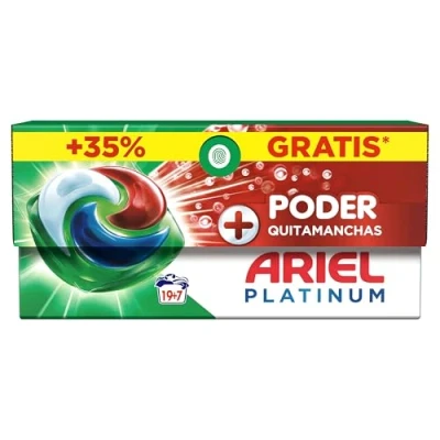 Imagen de ARIEL PODS Platinum Detergente Lavadora Liquido 26 Capsulas/Pastillas, Jabon Extra Poder Quitamanchas, Limpieza Profunda
