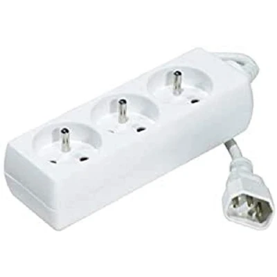 Imagen de LOGON 3 Way Power Strip for UPS System Cable (1,5 m, Male Connector/Female Connector)