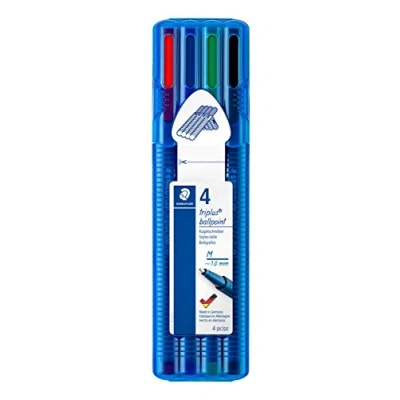 Imagen de STAEDTLER Noris Triplus Ball 437 MSB4. bolígrafos con punta de bola y anchura media. Caja 4 colores variados.