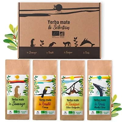 Imagen de ORIGEENS CAJA Mate ECOLOGICO X 4 Yerba ecológico 4x80gr Set mate, idea regalo