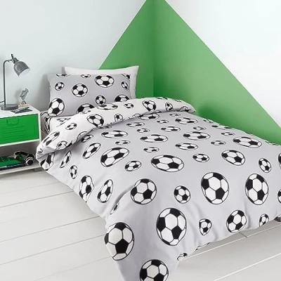 Imagen de Catherine Lansfield Juego de Funda edredón Reversible con Almohada Forro Polar, diseño fútbol, Color