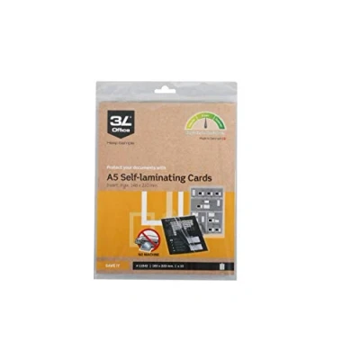 Imagen de Djois made by 3L 11042 Pack de 10 fundas para plastificar documentos A5 &quot;plastificación manual sin maquinas&quot; 222 x 160 mm, acabado brillo, 300 micras