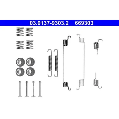 Imagen de ATE 03.0137 9303.2 Juego de accesorios, zapatas freno FIAT: 500 C Cabrio, Hatchback, Panda II FORD: KA Hatchback