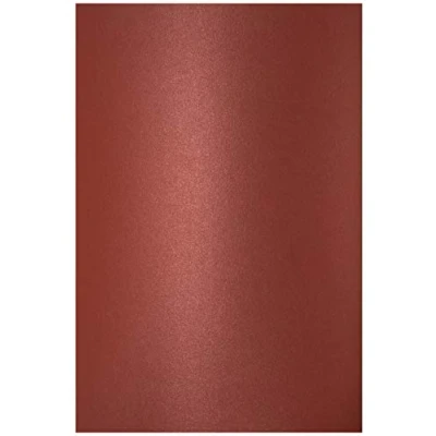 Imagen de Netuno 20x cartón nacarado color rojo oscuro DIN A4 210x297mm 250g Aster Metallic Dark Red papel con efecto perla bilateral para imprimir tarjetas invitaciones scrapbooking bricolaje manualidades boda