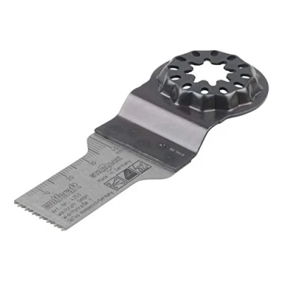 Imagen de wolfcraft Hoja de sierra inmersión ˮExpertˮ BIM, enganche STARLOCK, plástico, placas yeso, madera con clavos I 4253000 Para cortes en madera, yeso y