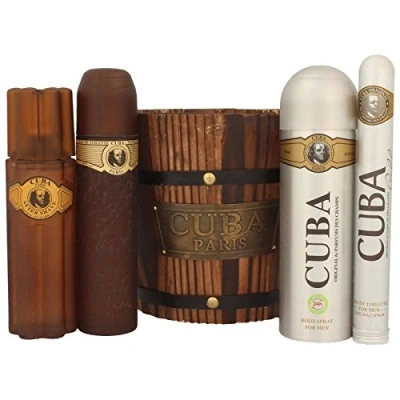 Imagen de Cuba Set de regalo 5 piezas: 1 colonia Cuba, desodorante (200 ml), After Shave (100 (35 cubo madera.