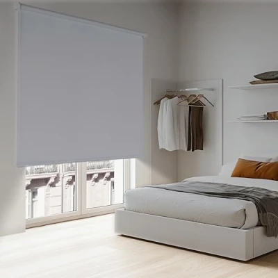 Imagen de Estores enrollables Opacos con Tejido Estor Opaco Blackout Persiana Opaca Que aporta Oscuridad. Cortinas Dormitorio Opacas Novedad STORESDECO Blanco 200 x 250 cm