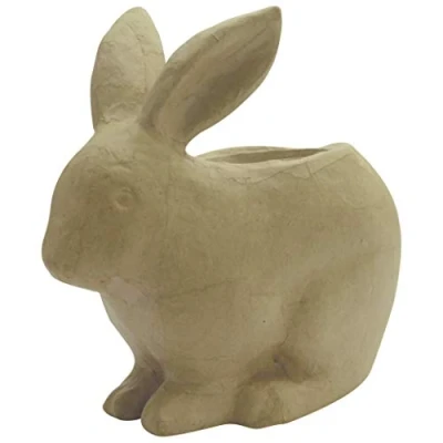Imagen de Clairefontaine ES Décopatch HD054C Un support en papier brun mâché 19x10x18,5 cm, Cache pot lapin