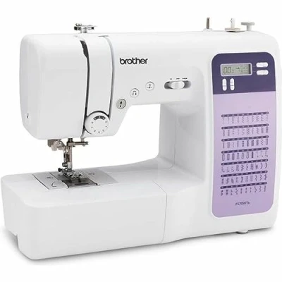 Imagen de Brother FS70WTx Patchwork Nähmaschine mit Máquina de Coser, Metal, Blanco, Morado, Full size sewing machine + Anschiebetisch