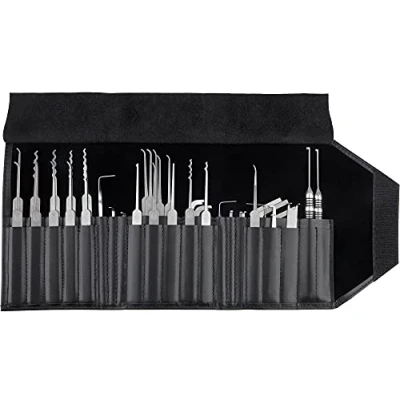 Imagen de MULTIPICK ELITE 39 Set profesional de ganzúas [39 Piezas 0,4 + 0,6 mm] Made in Germany Ganzua Lockpicking Kit cerrajero para abrir puertas Herramienta Accesorios cerraduras Lockpick
