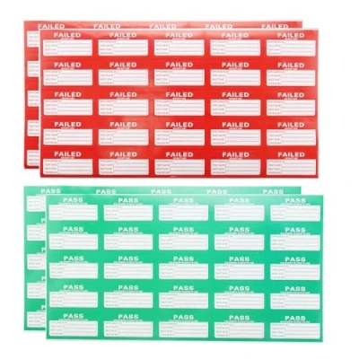 Imagen de OTOTEC 550 Etiquetas adhesivas de prueba PAT (500 unidades aprobación y 50 piezas fallidas) equipos x 25 mm
