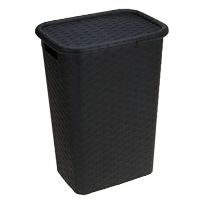 Imagen de Multistore 2002 cesto para ropa sucia de mimbre óptico 65 l, negro,