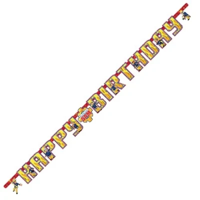 Imagen de Amscan International 9902180 1,6 m x 13 cm), diseño de Sam el bombero Happy Birthday Carta Banner , color/modelo surtido