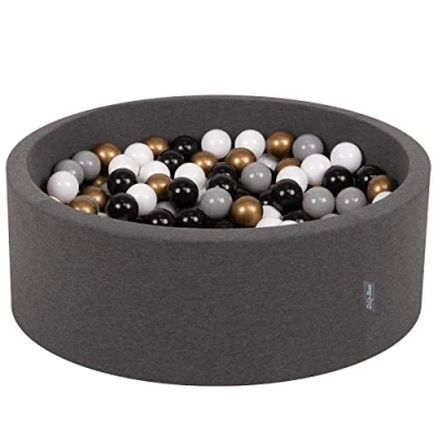 Imagen de KiddyMoon 90X30cm/200 Bolas ∅ 7Cm Piscina De para Ninos Hecha En La UE, Gris Os: Blanco/Gris/Negro/Oro