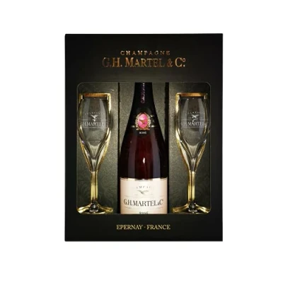 Imagen de GH Martel Champagne Prestige Rose Pack 2 Copas 75CL 12% 750 ml