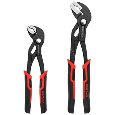 Imagen de Juego de 2 Alicates Extensibles, MAXPOWER Picos Loro Ajustable Lengüeta y Ranura Alicate Para Bomba Agua Industriales Apertura Múltiple (190mm/250mm)