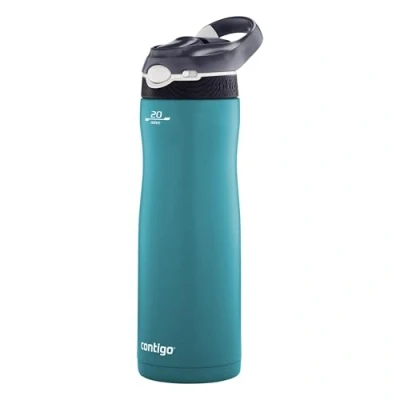 Imagen de Contigo Ashland Chill botella de acero inoxidable con pajilla, 100 % hermética, frío durante 24 horas, aislamiento, térmica para deportes, ciclismo, senderismo, 590 ml