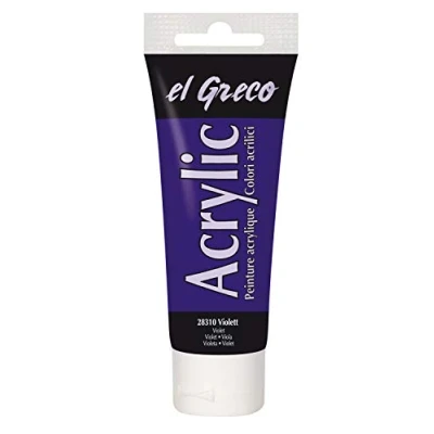 Imagen de KREUL 28310 El Greco, Tubo Violeta, acrílica Brillante de Alta pigmentación en Calidad Estudio, pintable como Mantequilla, para Pintura empaste, Color Purple, 75 ml (28310)
