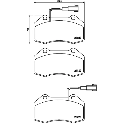 Imagen de BREMBO P 23 162 Juego de pastillas freno con contacto avisador desgaste sin accesorios
