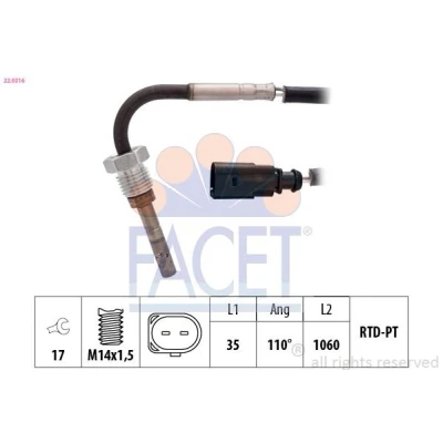 Imagen de Sensor, temp. gas escape FACET 22.0316