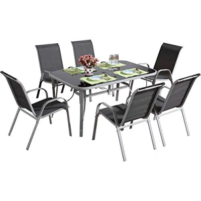 Imagen de Conjunto de jardín mesa + 6 sillas textileno