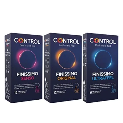 Imagen de Control Sensibilidad Pack de Preservativos: Finissimo Senso, Original and Ultrafeel, 30 Condones, 3 Cajas