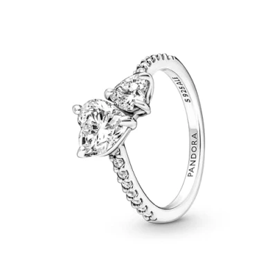 Imagen de PANDORA Anillo 191198C01 54 Doble corazón
