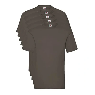 Imagen de Fruit of the Loom Valueweight 5 Pack Camiseta, Marrón (Chocolate Cq), Large (Pack de 5) para Hombre